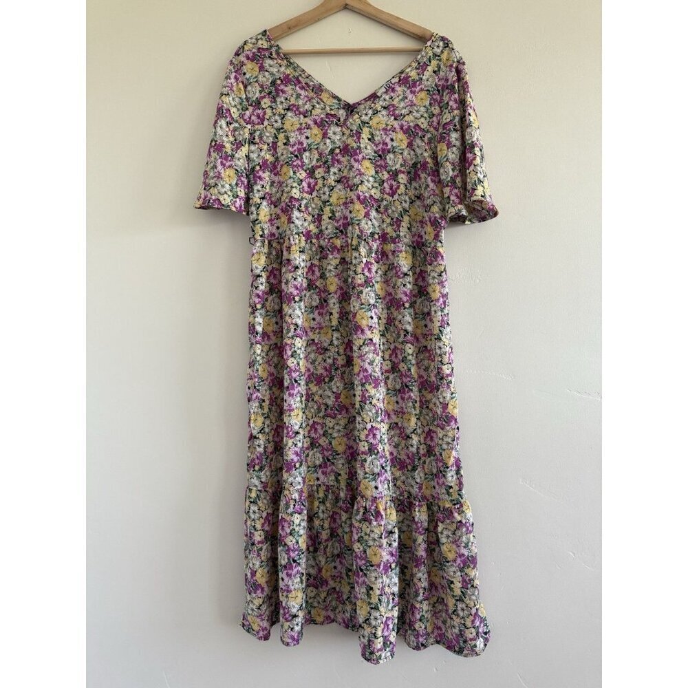 JDY solis 3/4 sleeve flower print women woven midi dress in black 38